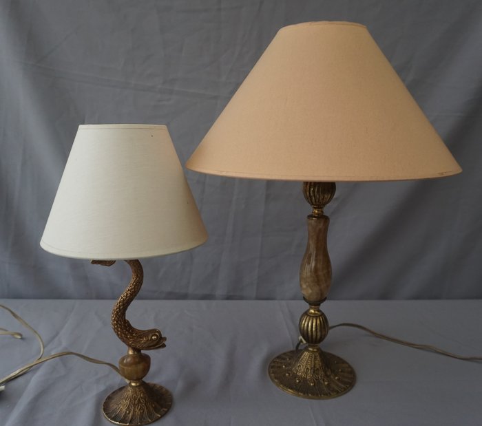 Table lamp (2) - Bronze, Onyx