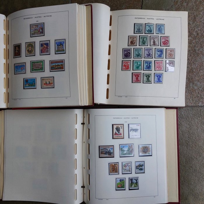 Austria 1945/2002 - Collezione (dal 1946) quasi completamente in 3 volumi Schaubek