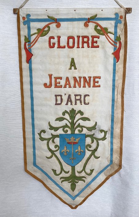 França - Crachá têxtil - Gloire à Jeanne d’Arc - Fim do século XIX