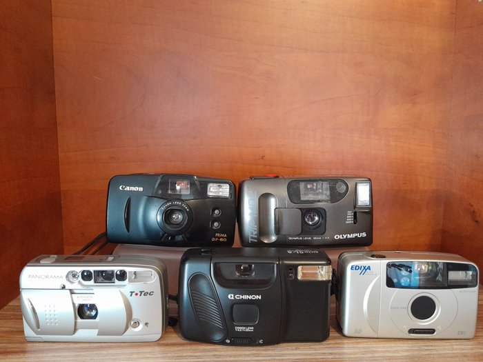 Canon Canon Prima,Chinon Auto GL-S,Olympus Trip MD2,Edixa Auto Vision,Panorama T-Tec Cámara analógica compacta