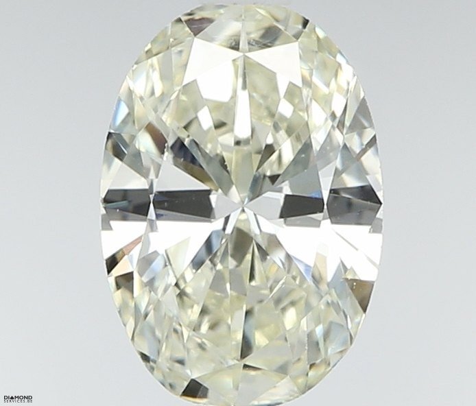1 pcs 鑽石 - 0.70 ct - 橢圓形 - J(極微黃、從正面看是亮白色) - SI1