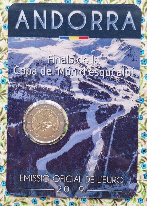 安道爾. 2 Euro 2019 "Ski"  (沒有保留價)
