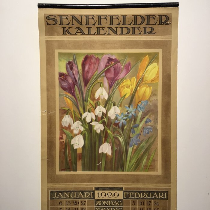 S.P. Huijkman - Senefelder calendar 1929, 6 leaves
