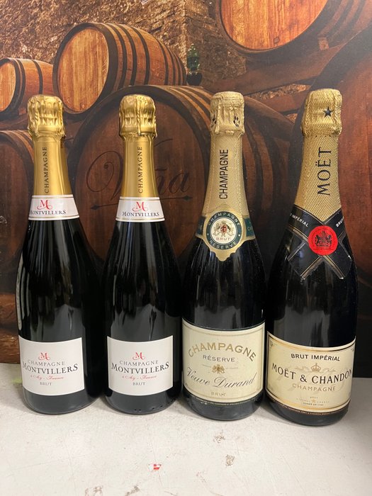 Moet Chandon, Veuve Duran & Montvillers x2 - Champagne - 4 Bouteilles (0,75 L)