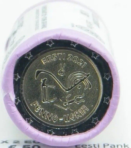 愛沙尼亞. 2 Euro 2021 "Finno-Ugric Peoples" (25 monete) in rotolino  (沒有保留價)