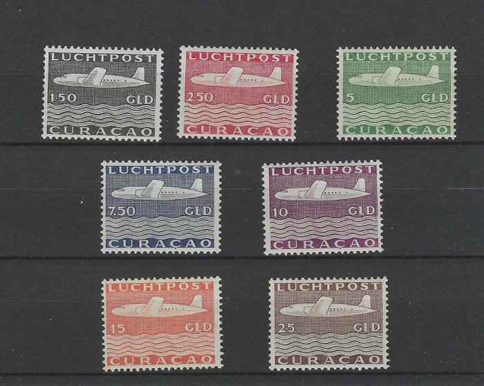 Curaçao 1947 - Avião de correio aéreo - NVPH LP82/LP88