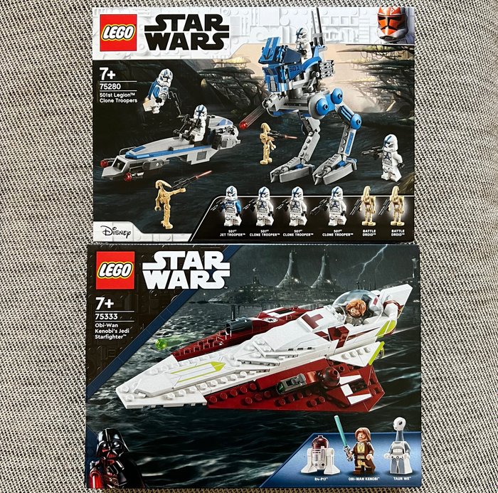 Lego - Star Wars - 75333, 75280 - Obi-Wan Kenobi’s Jedi Starfighter, 501st Legion Clone Troopers