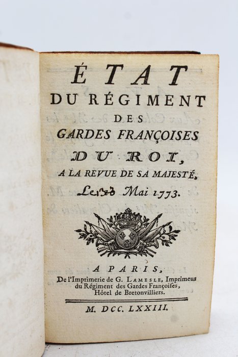 SN - Etat du régiment des gardes françoises du roi - 1773