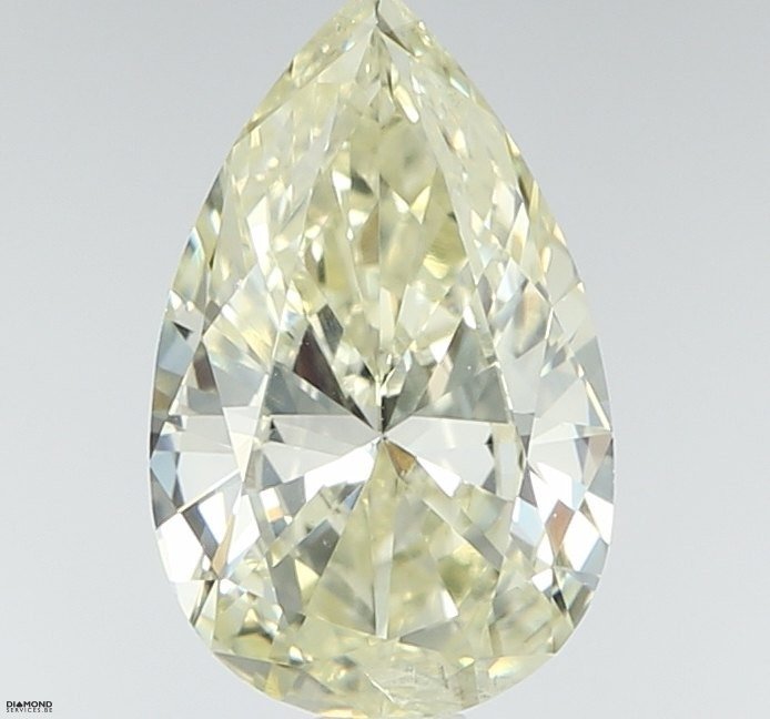 1 pcs 鑽石 - 0.74 ct - 梨形 - fancy light yellow - SI1