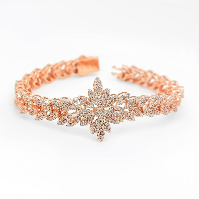 Ohne Mindestpreis - 4.81 Carat Pink Diamonds - Armband - 14 kt Roségold 