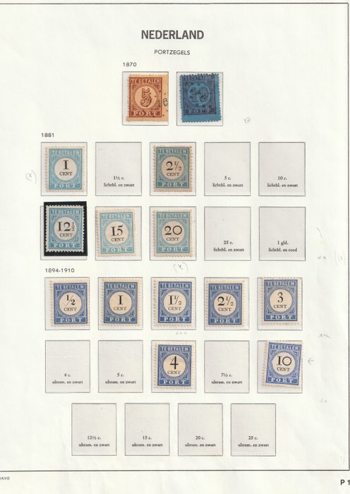 Holandia 1870/1947 - Kolekcja znaczków pocztowych na arkuszach Davo.