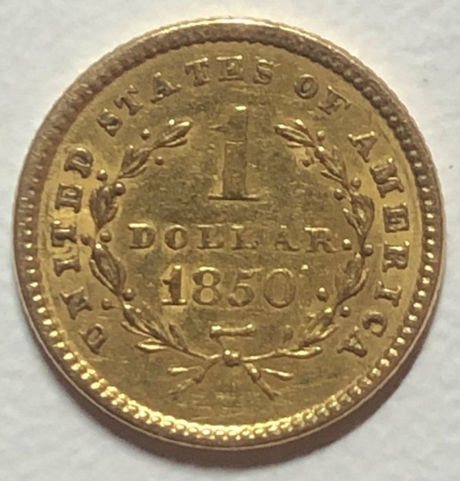 美國. Gold Dollar 1850