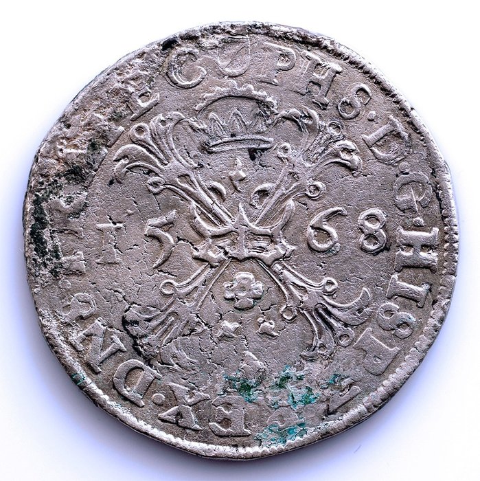 Spanyol Hollandia. Felipe II (1556-1598). Bourgondische Rijksdaalder 1568 Utrecht - Escasa