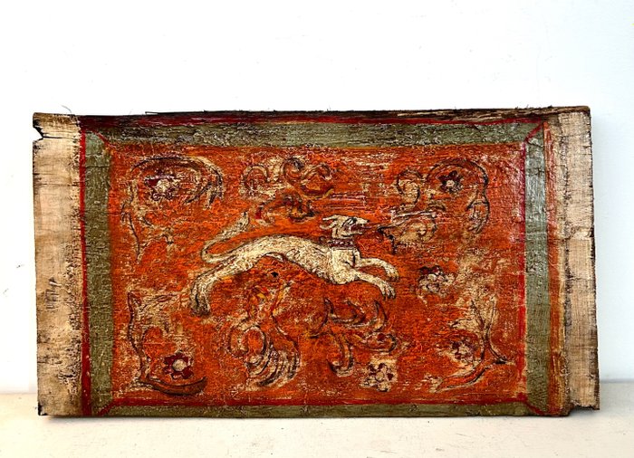 Antica tavola da soffitto del ‘600, Cremonese - Animalier