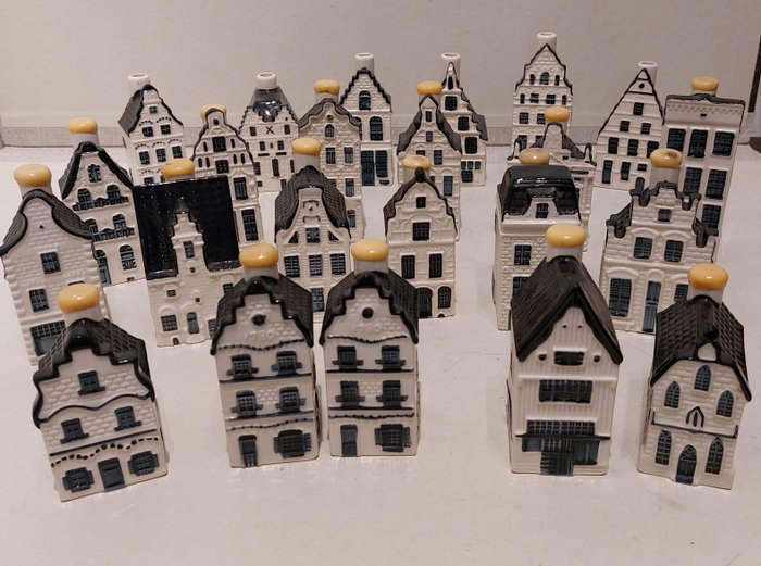 Bols - Personnage miniature - Vingt-trois maisons KLM Bleu de Delft, faïence