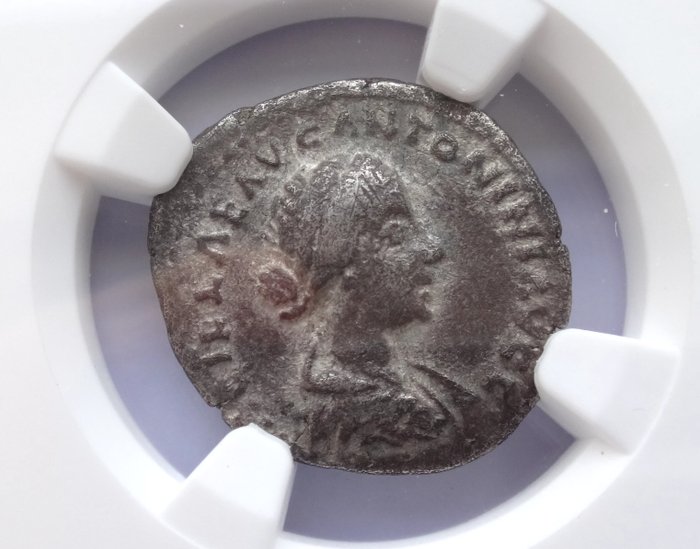 Roman Empire. A unique NGC "VF " Lucilla, AD 164-182/3 ROMAN EMPIRE Rev: Consecratio. Denarius