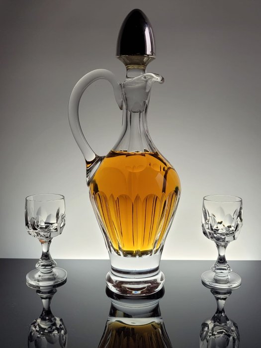 Gebrüders Kühn / Schwäbisch Gmünd - Servizio per liquori (3) - Karafka do Sherry, Wina, Likieru - .925 argento, Cristallo