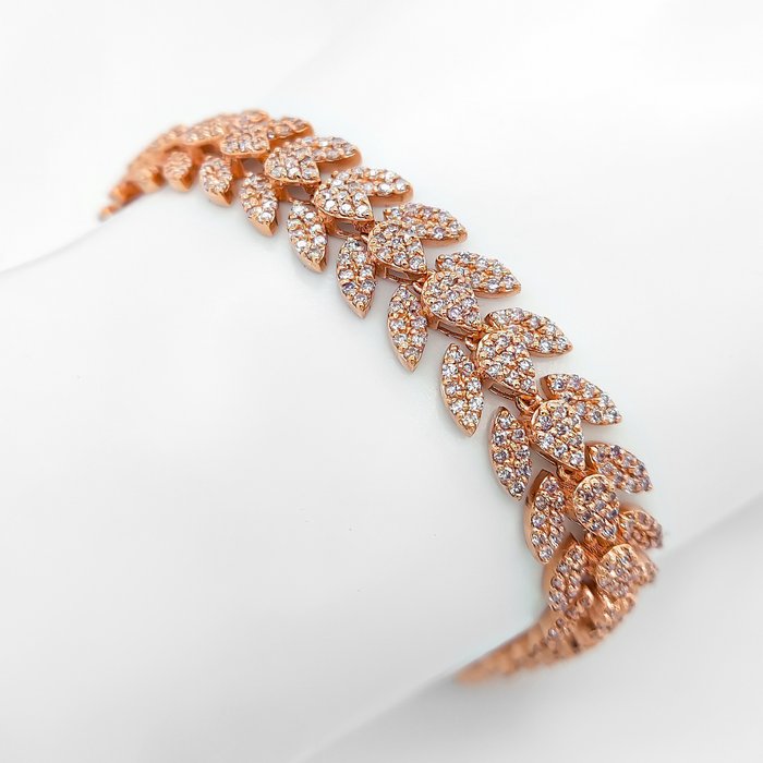 Sem preço de reserva - IGI Certified 4.71 Carat Pink Diamonds - Bracelete - 14 K Ouro rosa 