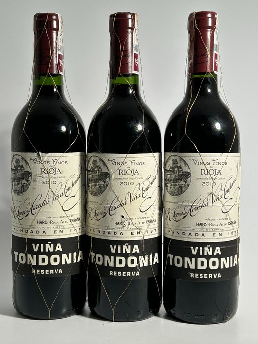 2010 R. López de Heredia, Viña Tondonia - Rioja Reserva - 3 Flasker  (0,75 l)