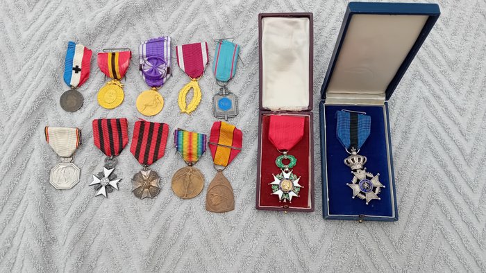 France - Médaille - Médailles militaire et civiles belges et françaises