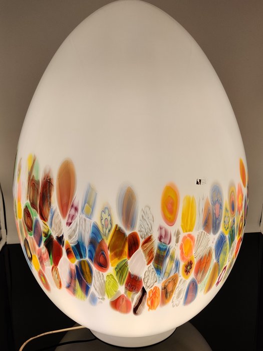 Murano - Lampada da tavolo - Uovo Con Murrine - Vetro