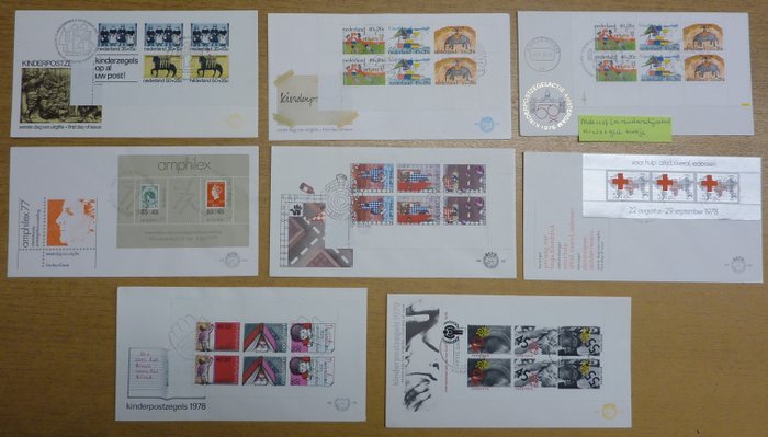 Nederland 1975/1994 - Utvalg First Day Envelopes barneblokker