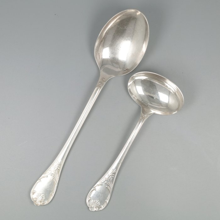 Christofle sauslepel & Groente serveerlepel model: Marly NO RESERVE - Faqueiro (2) - Banhado a prata