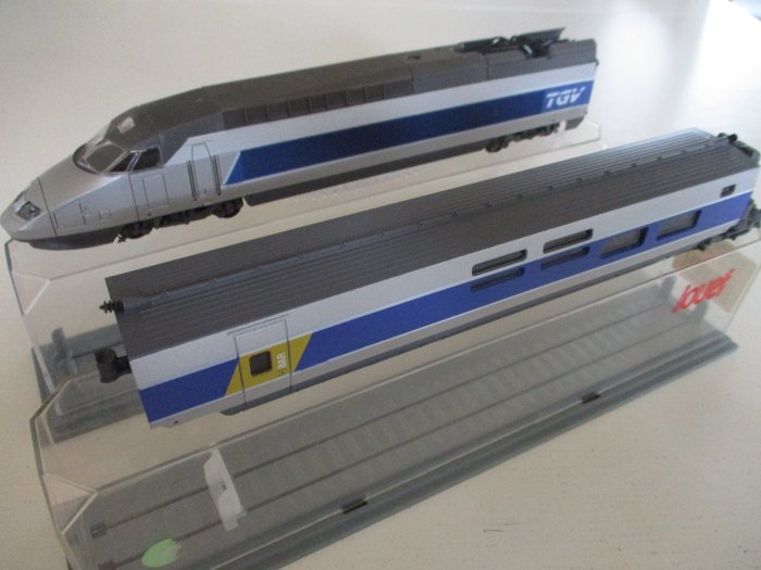 Jouef H0 - 590400 - 模型火車 (2) - TGV“Atlantique”、酒吧車和非機動前車 - SNCF