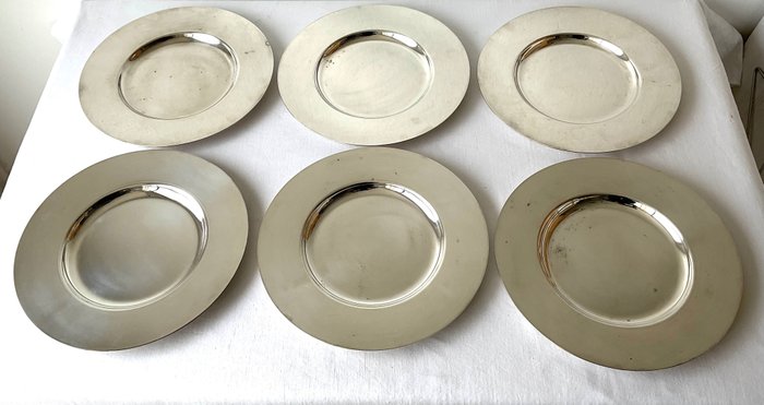 FAIB Silverplate , Verzilverde presentatie borden - Plate (6) - Silver-plated