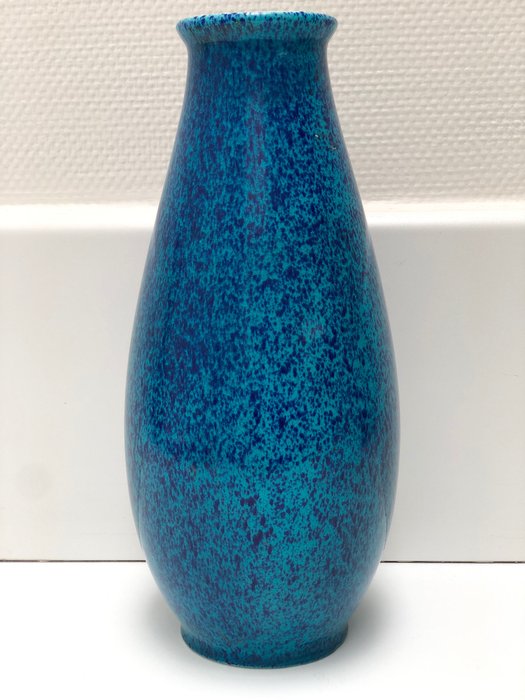 Boch Frères - Charles Catteau, Atelier de Fantaisie - Vase -  plettet blå / F805  - Keramik