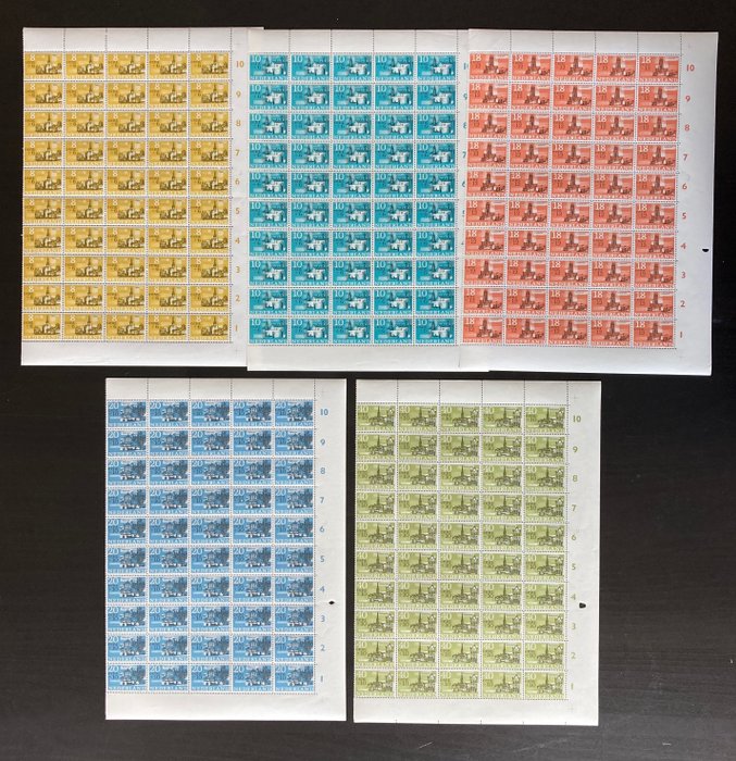 Ολλανδία 1965 - Καλοκαιρινά γραμματόσημα, πόλεις και χωριά σε μισά φύλλα - NVPH 842/846