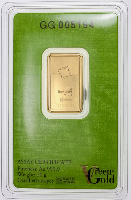 10 grams - Gold .999 - Valcambi - Sealed & with certificate