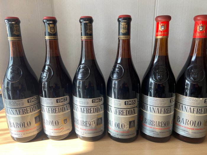 Fontanafredda: 1965, 1967 x2, 1974 Barolo & 1967, 1976 Barbaresco - 皮埃蒙特 - 6 Bottles (0.75L)