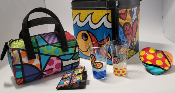 Romero Britto (1963) - "GOODY BOX " (convoluted)   MOTHER'SDAY   Art/Gift for your Mother!
