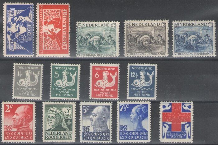 Niederlande 1923/1930 - Auswahl - NVPH 134/135, 203/207, 225/228, 229/231