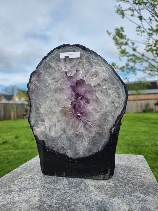 石英與紫水晶大教堂 - Geode 紫晶 - 高度: 26 cm - 闊度: 20 cm- 8.39 kg