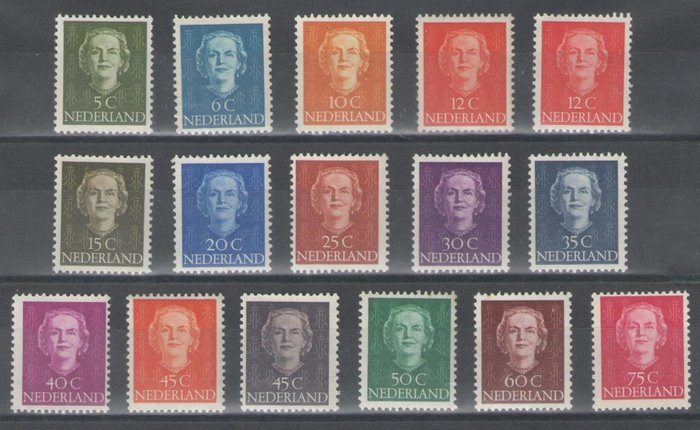 Nederland 1949/1951 - Koningin Juliana ´En face´ - NVPH 518/533