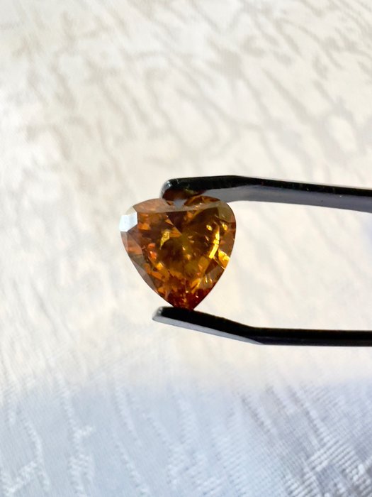 1 pcs Diamant  (Naturligt färgad)  - 1.02 ct - Fancy deep Brunaktig Orange - SI3 - Antwerp International Gemological Laboratories (AIG Milan)