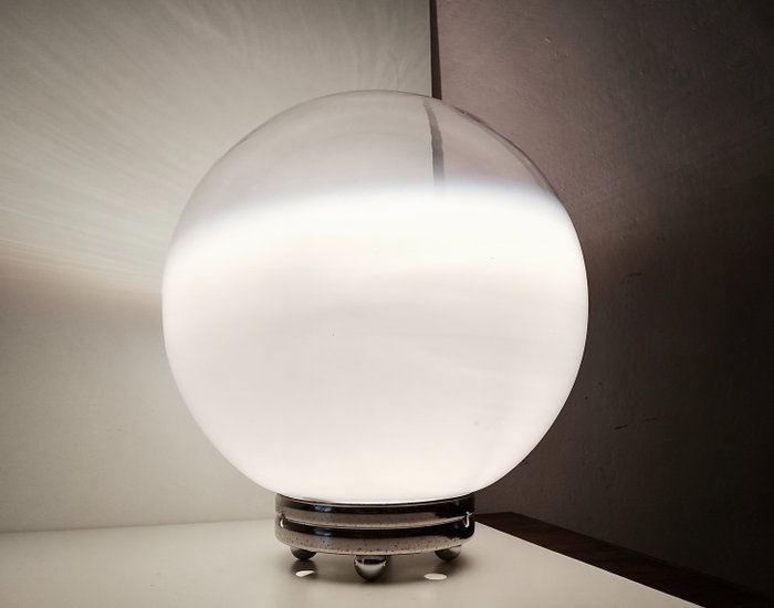 Bordlampe - Space Age Murano glas - Kunstnerisk blæst glas - Forkromet stål