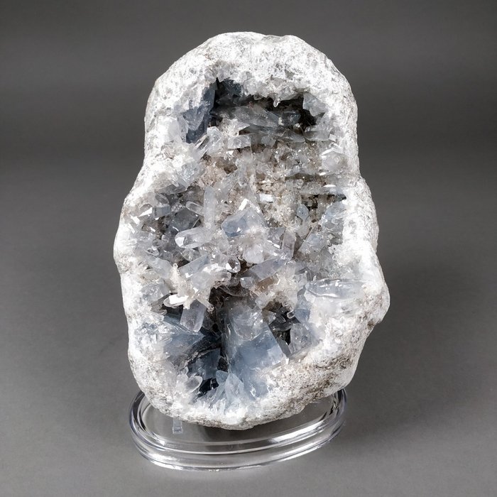 精湛的塞萊斯蒂娜 晶洞塊 - 高度: 16 cm - 闊度: 11 cm- 1525 g