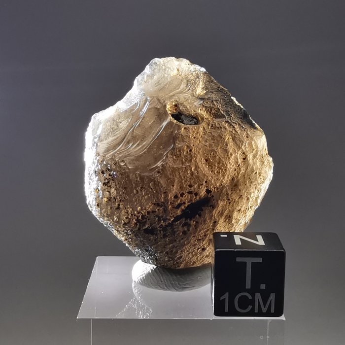 哥倫比亞石，一種來自哥倫比亞的稀有偽玻璃隕石 - 高度: 35 mm - 闊度: 30 mm - 18.8 g