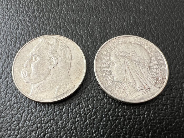 Polen. A Pair (2x) of Large Silver 10 Zlotych 1932, 1937  (Ohne Mindestpreis)