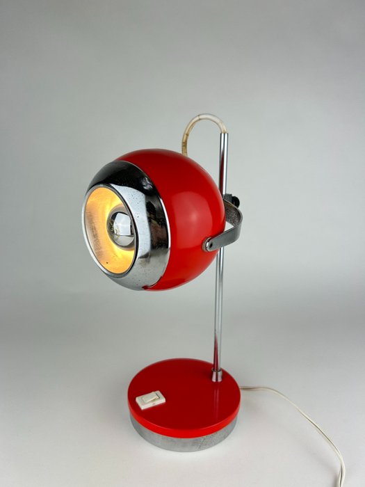 Bordslampa - Lackerad metall - Space Age Eyeball-lampa från 60/70-talet