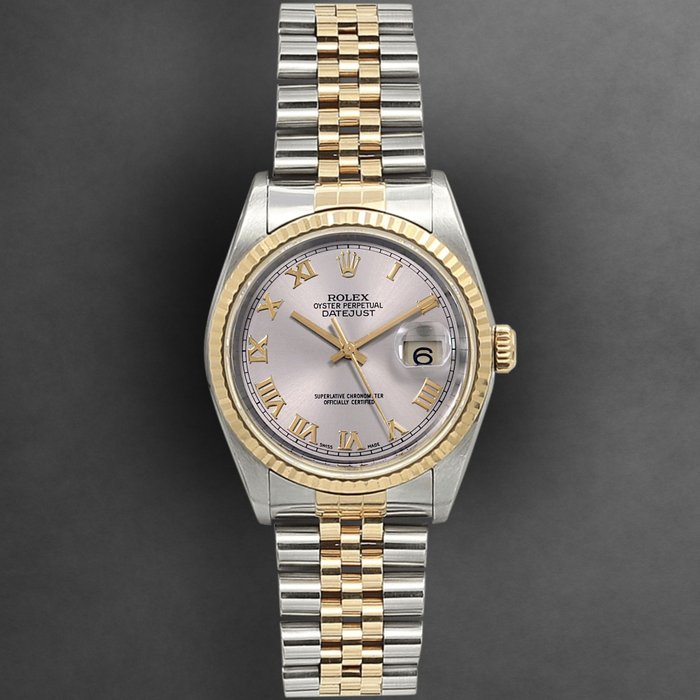 Rolex - Oyster Perpetual Datejust 36 - Grey Roman Dial - 16233 - Uniszex - 1990-1999