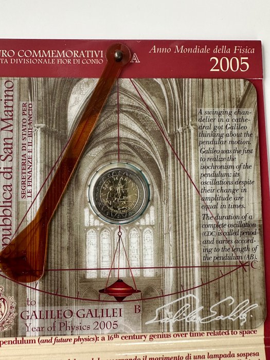 聖馬力諾. 2 Euro 2005 "Galileo Galilei"  (沒有保留價)