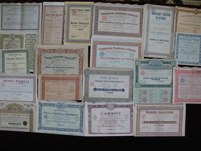 Συλλογή ομολόγων ή μετοχών - Παλιές μετοχές και ομόλογα από το 1896 έως το 1982