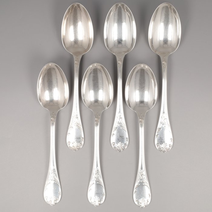 Christofle Dinerlepels model: Marly NO RESERVE - Σετ μαχαιροπήρουνων (6) - Silver-plated