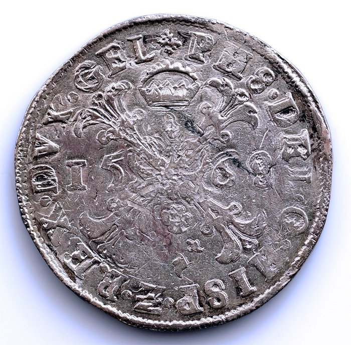 Spanyol Hollandia. Felipe II (1556-1598). Bourgondische Rijksdaalder 1568 Nimega - Escasa