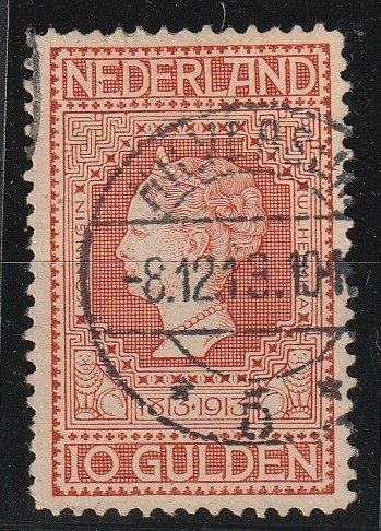 Nederland 1913 - Jubileum 10 gulden oranje, met bemerkingen - NVPH  101