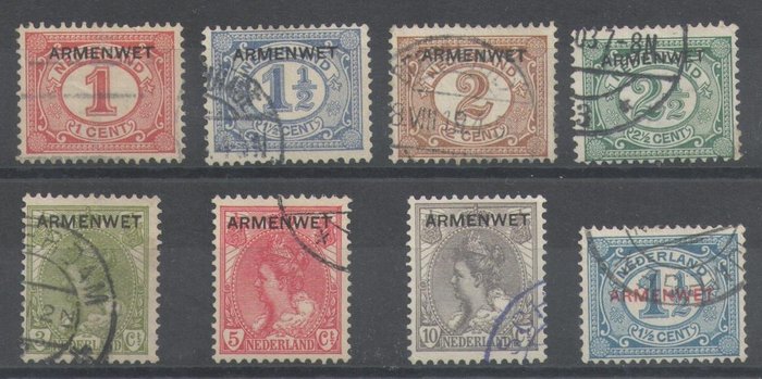 荷兰 1913 - 印记“济贫法” - NVPH D1/D8